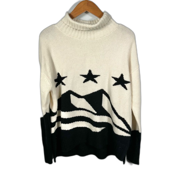 NakedCashmere Stella Star Graphic Turtleneck Cashmere Sweater NWT Size Small - Picture 4 of 16